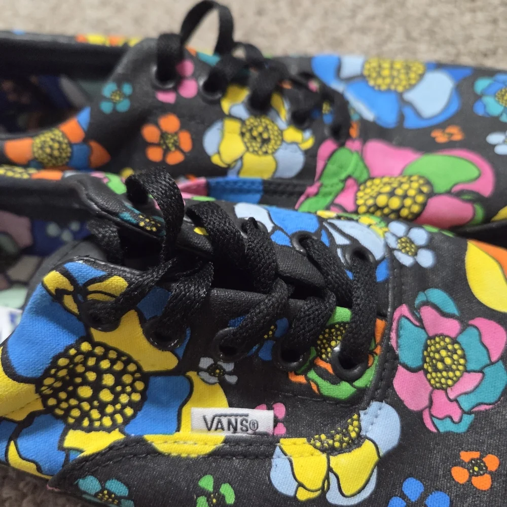 Vans Era U-Color Black‎ Floral MENS Size 12 Skate Shoes - Picture 8 of 14